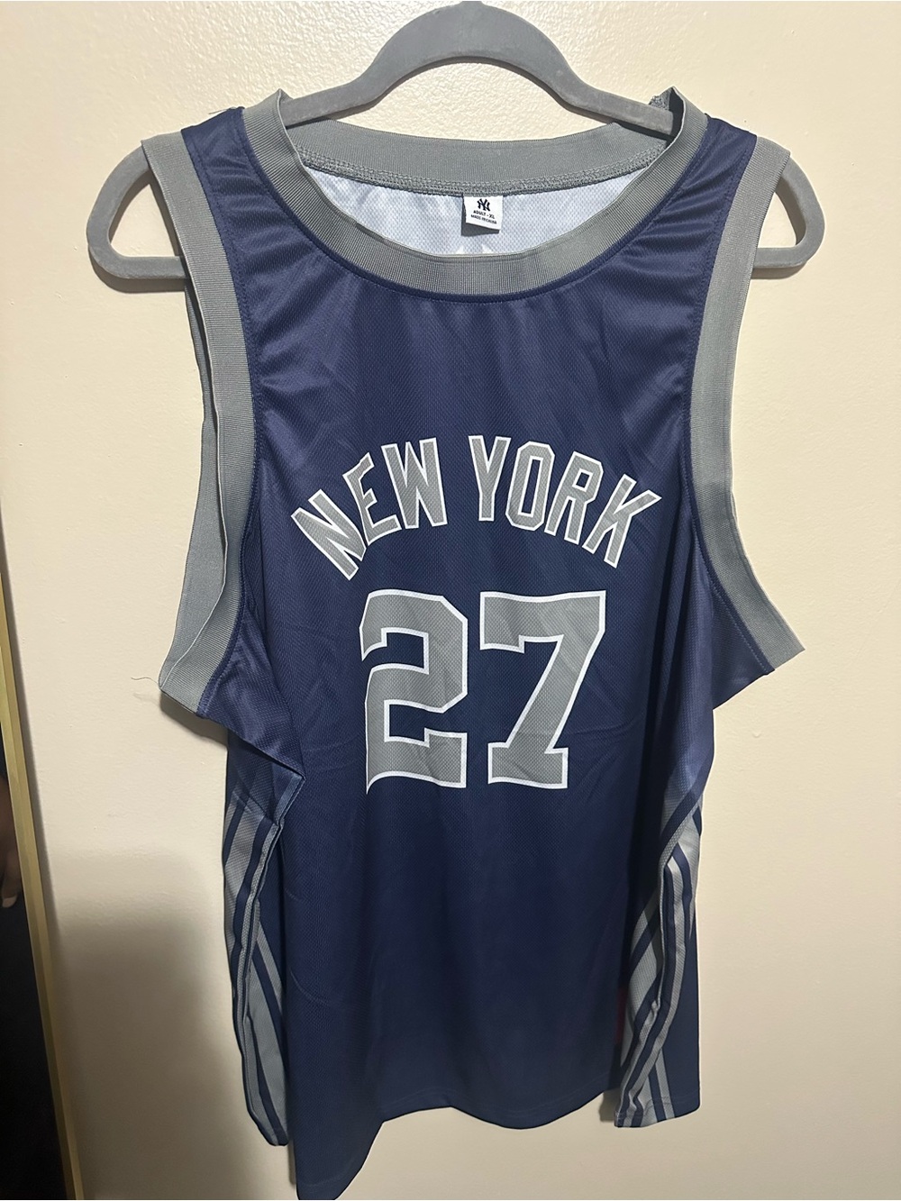 New York Yankee Giancarlo Stanton 27 Basketball Jersey